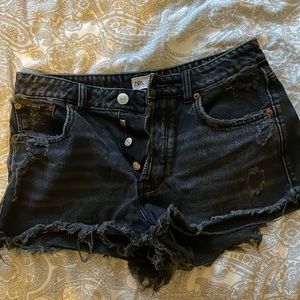 Zara black jean shorts
